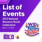 2023 National Women’s Month List of Events